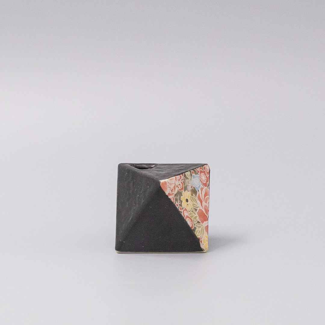Vase Black Bright 4.5H Triangular