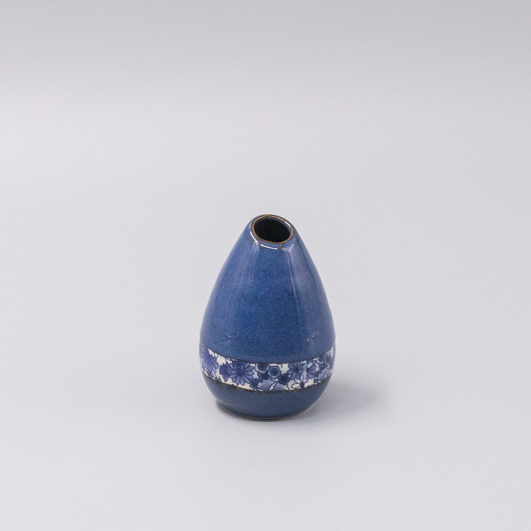 Vase Pinecone 10H Indigo Yuzen