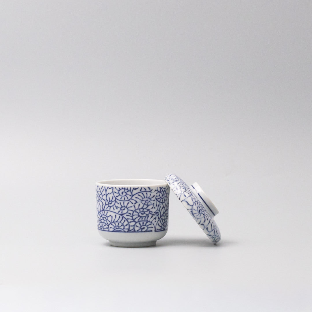 Cup Chawanmushi 170ml Blue Paisley Glaze