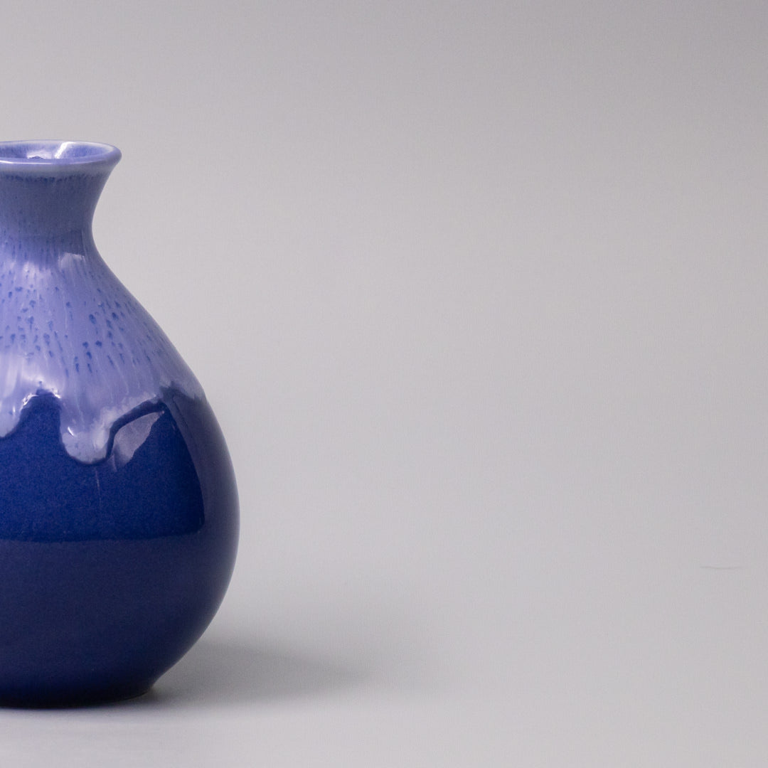 Sake Jug 300ml Cornflower Blue white Drip