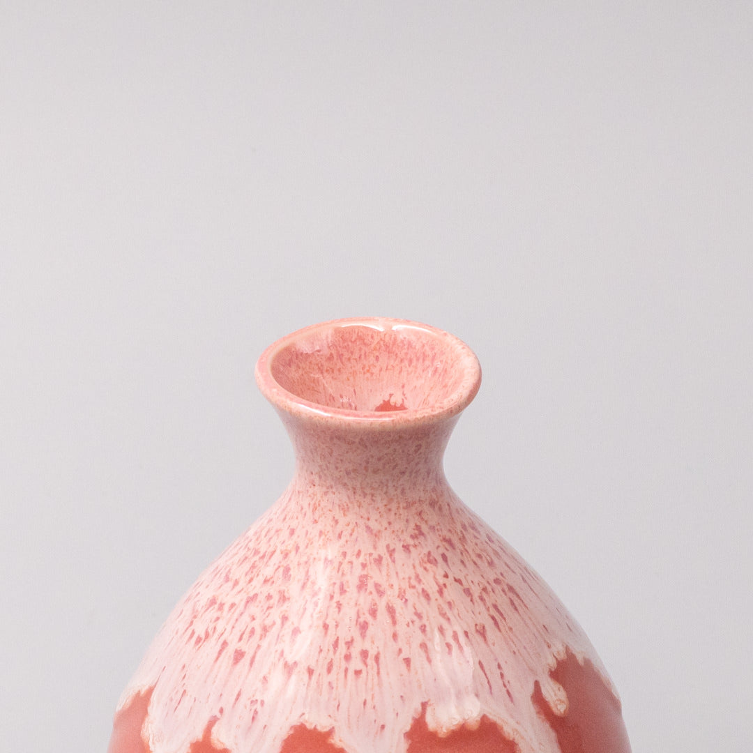 Sake Jug 300ml Pink White Drip Glaze