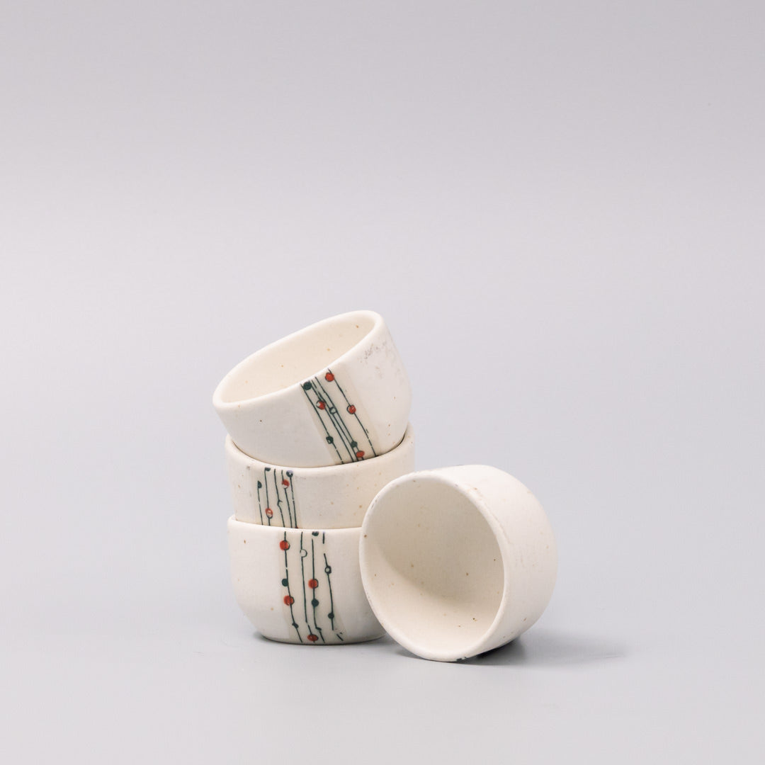 Gift Sake Set for Four 330ml White Abacus Design C1093