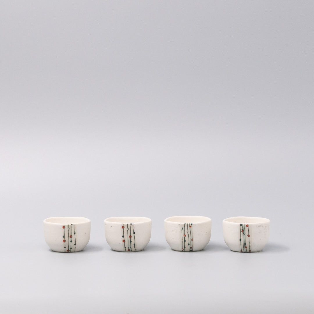 Gift Sake Set for Four 330ml White Abacus Design C1093