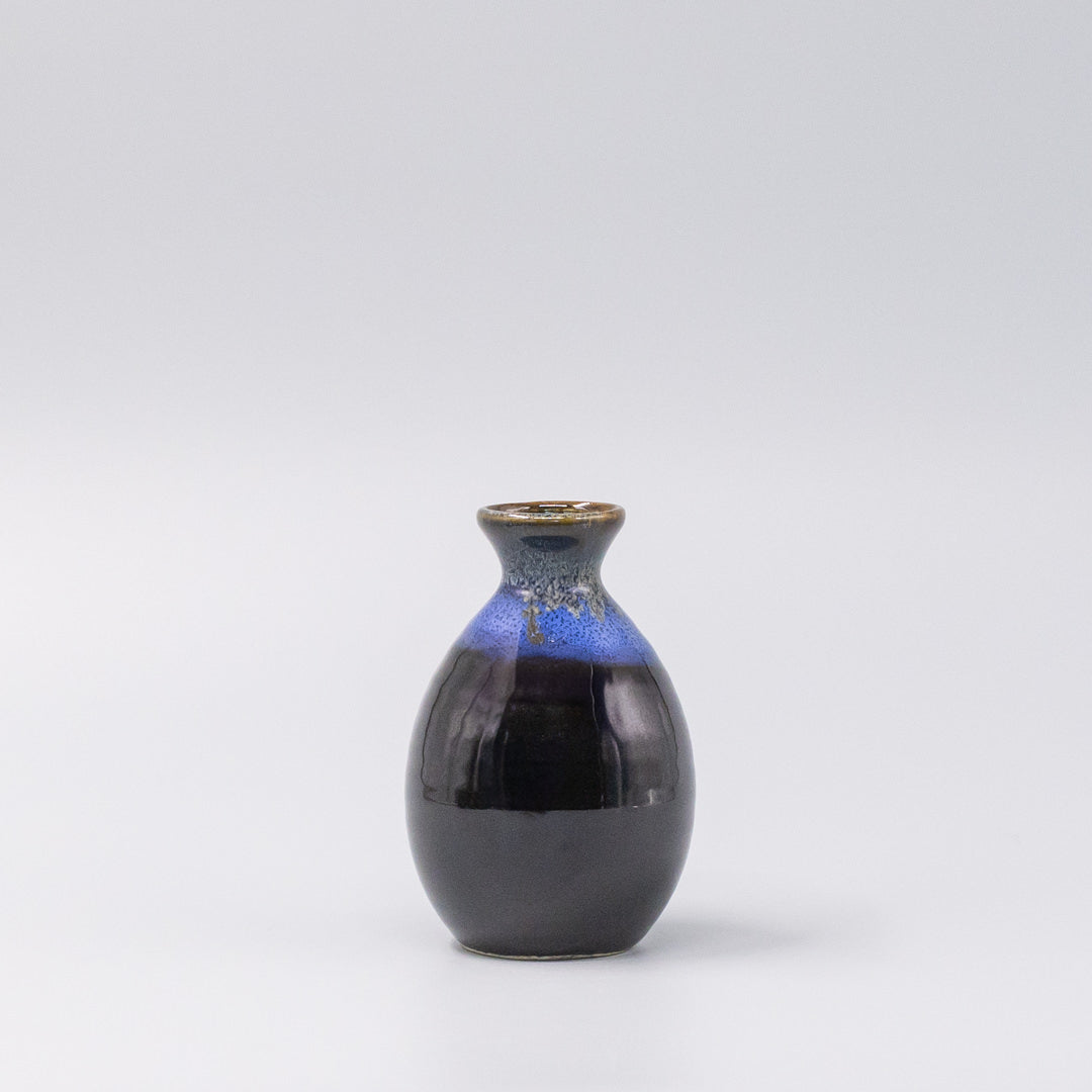 Sake Set for Four 330ml Black Blue Glaze