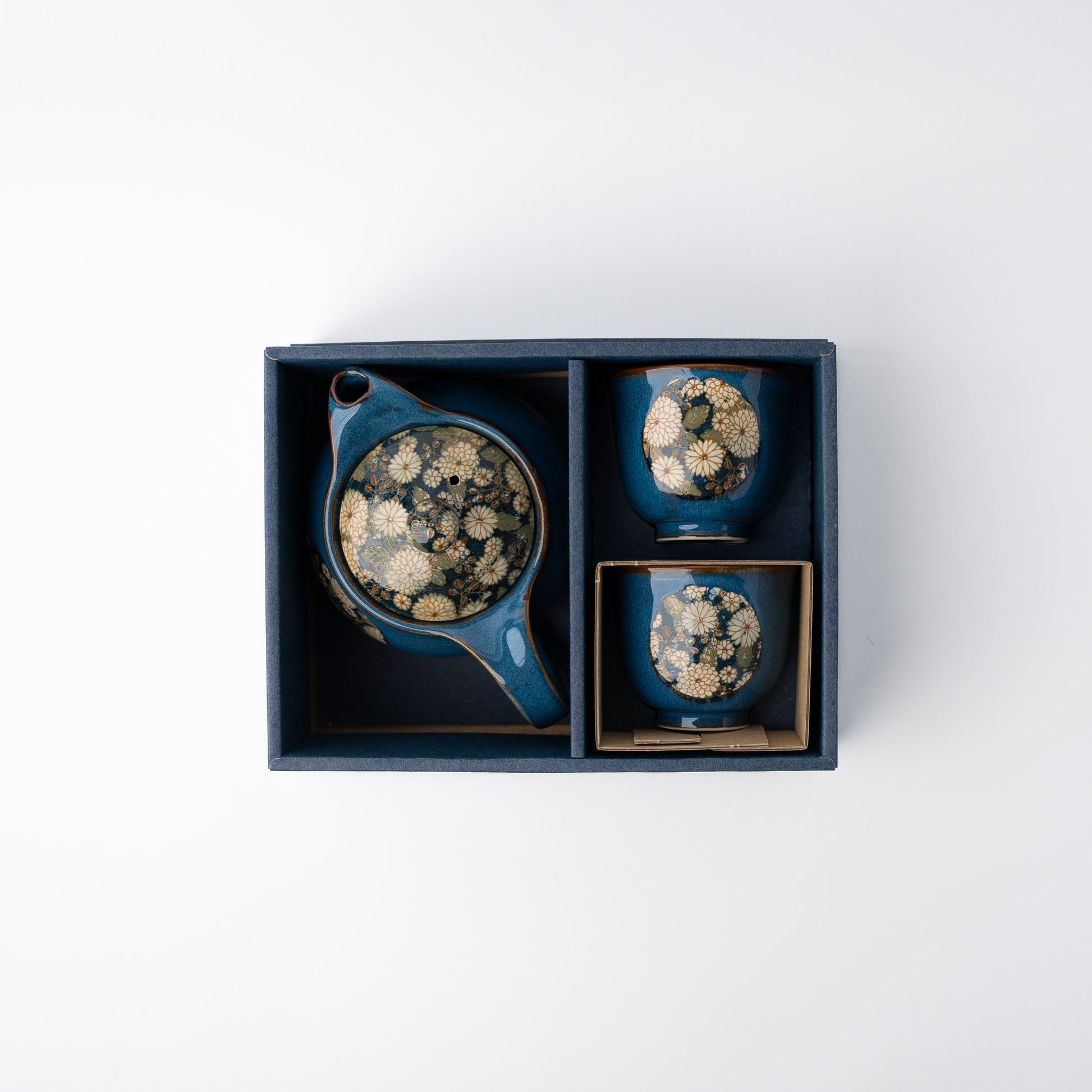 Tea Set for Two 460ml Blue Floral Design