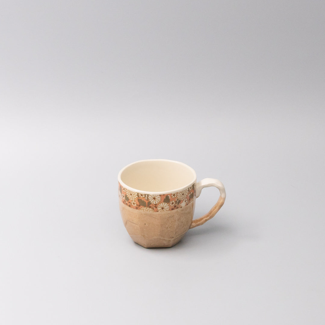Mug Gift 260ml Apricot Floral Band Design