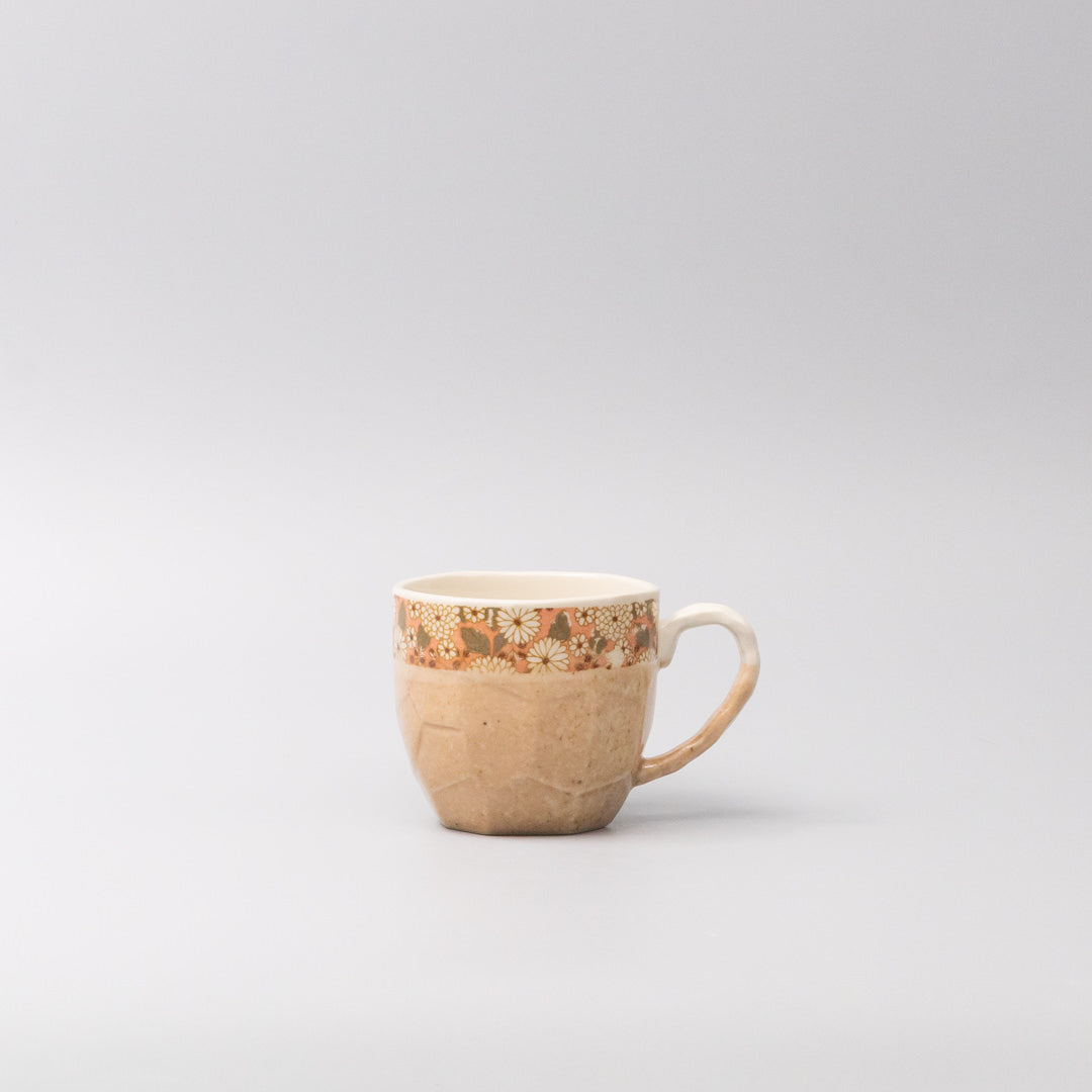 Mug Gift 260ml Apricot Floral Band Design