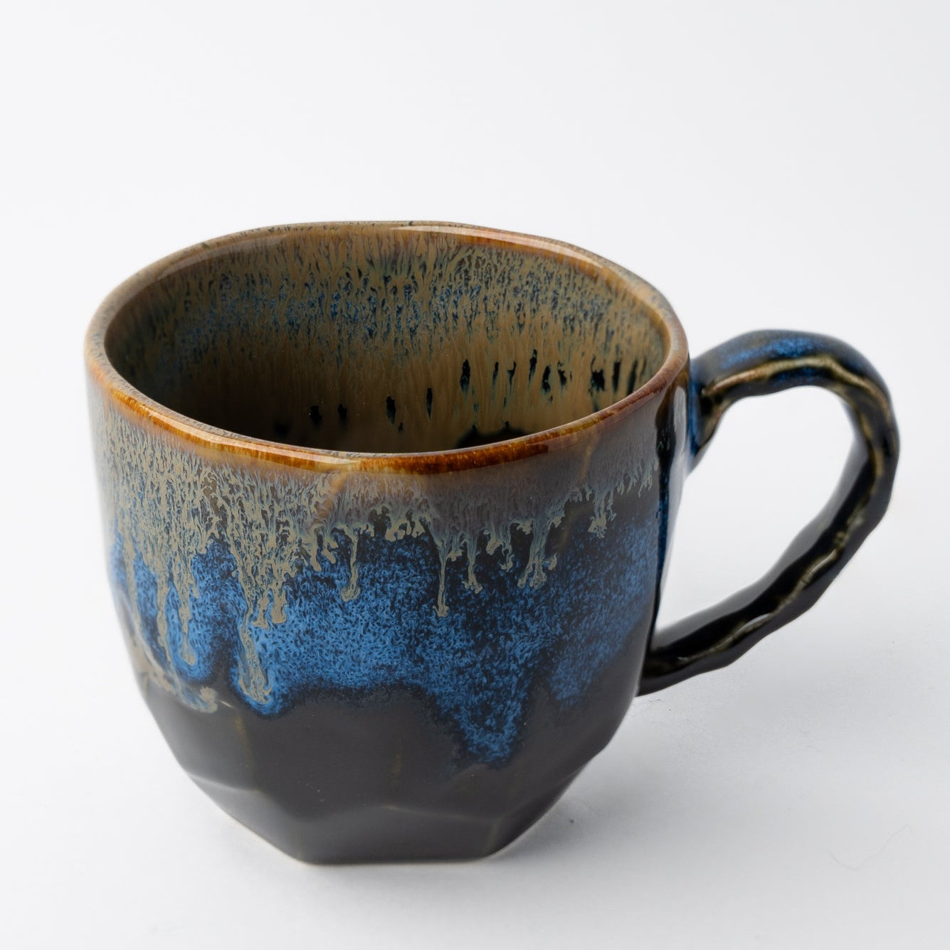 Mug Gift 250ml Bright Blue Drip Glaze