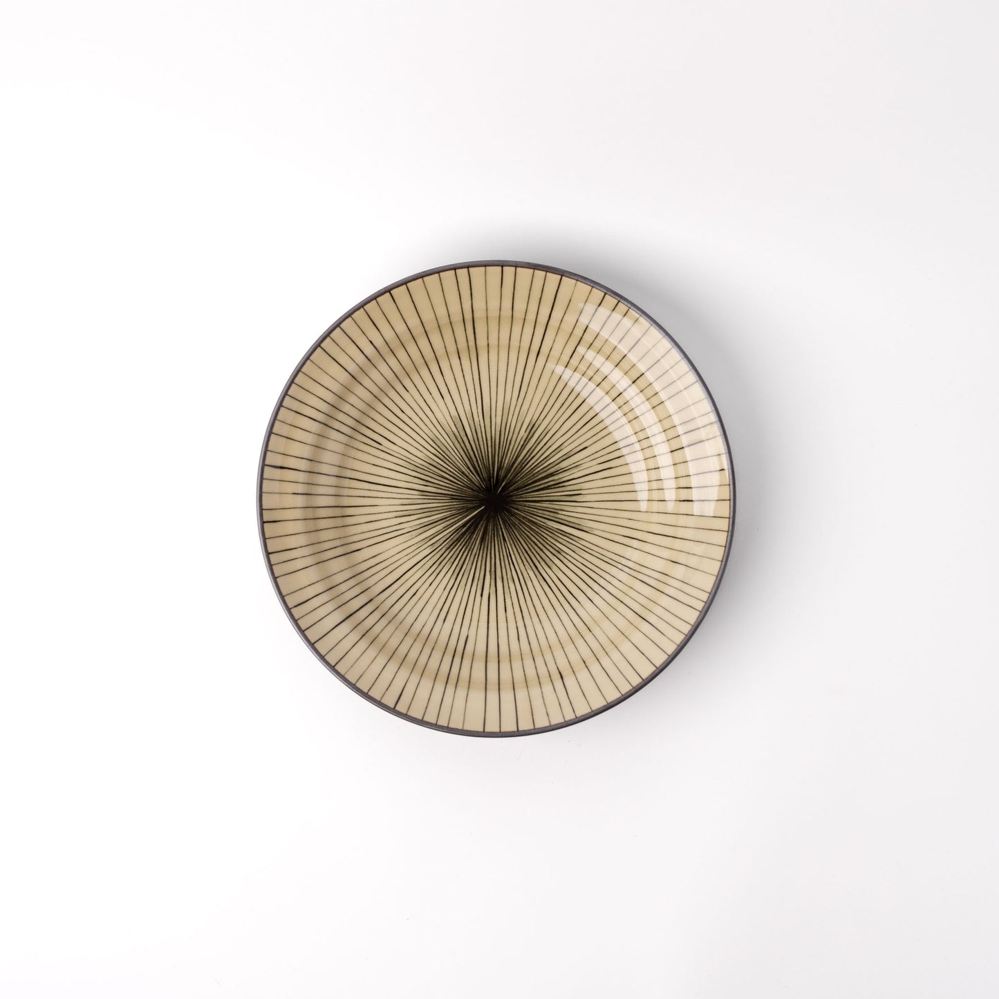 Pasta Bowl Flat 20cm Green Converging Line Glaze