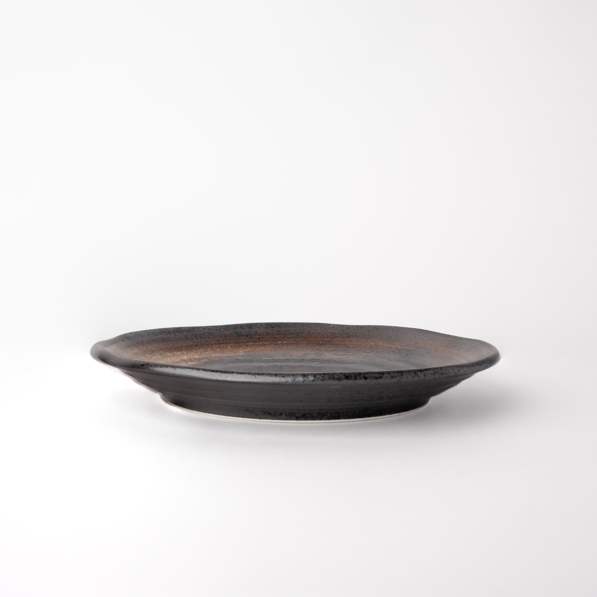 Plate Flat 23cm Brushstroke Black Glaze