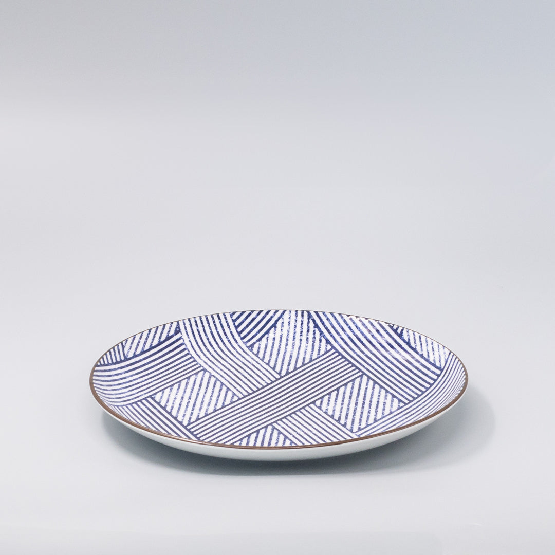 Dinner Plate 25.2cm Thatched Navy Design