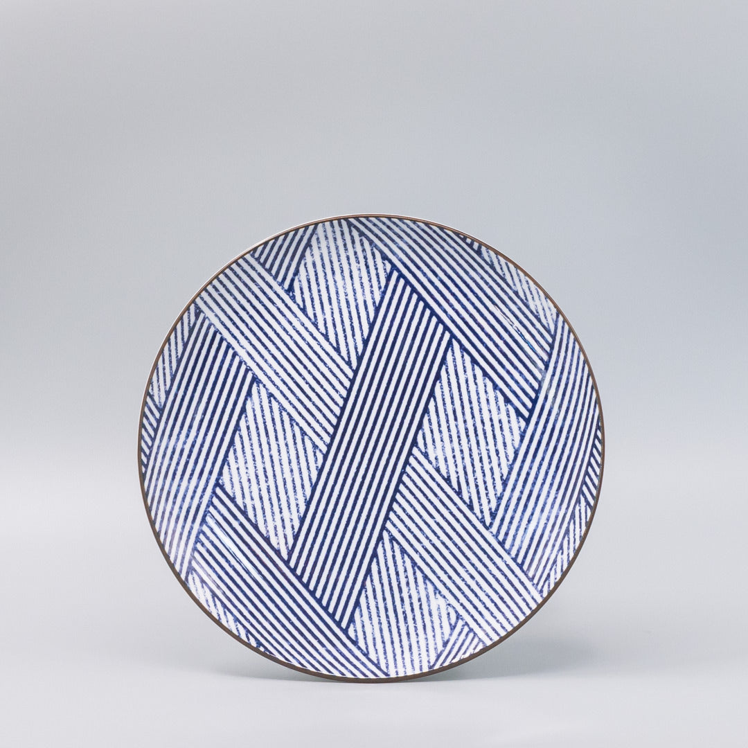 Dinner Plate 25.2cm Thatched Navy Design