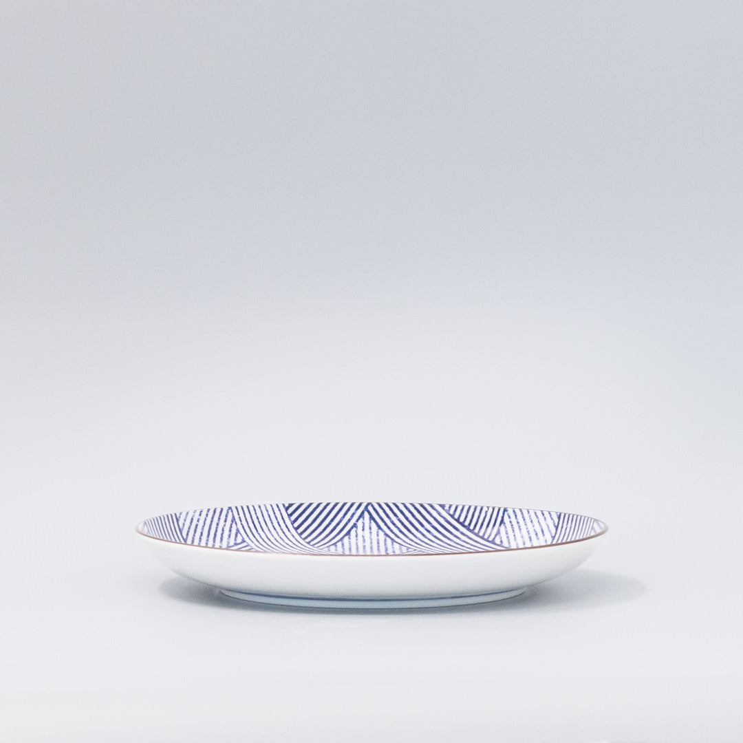 Side Plate 18.3cm Thatched Navy Design