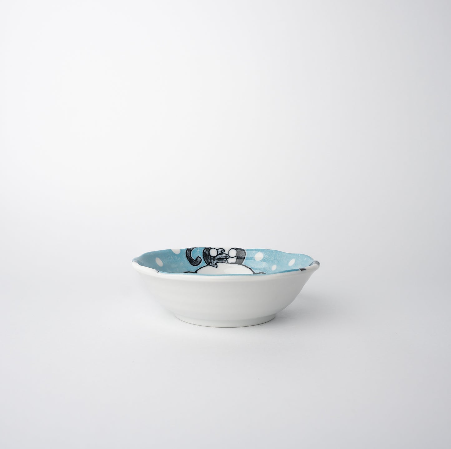 Kids Shallow Bowl 180 ml / Kawaii Blue Glaze / 14 cm