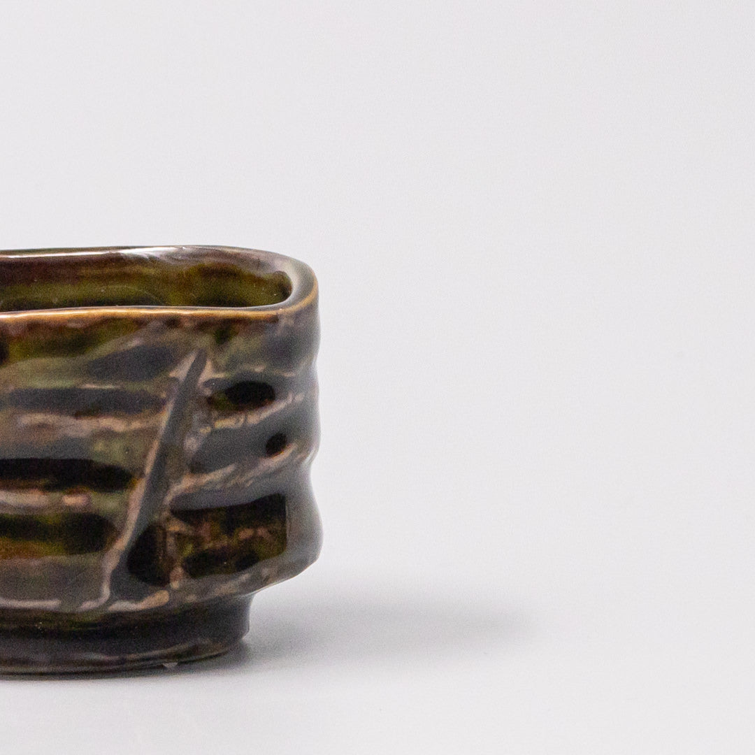 Sake Cup Sage Brown Glaze