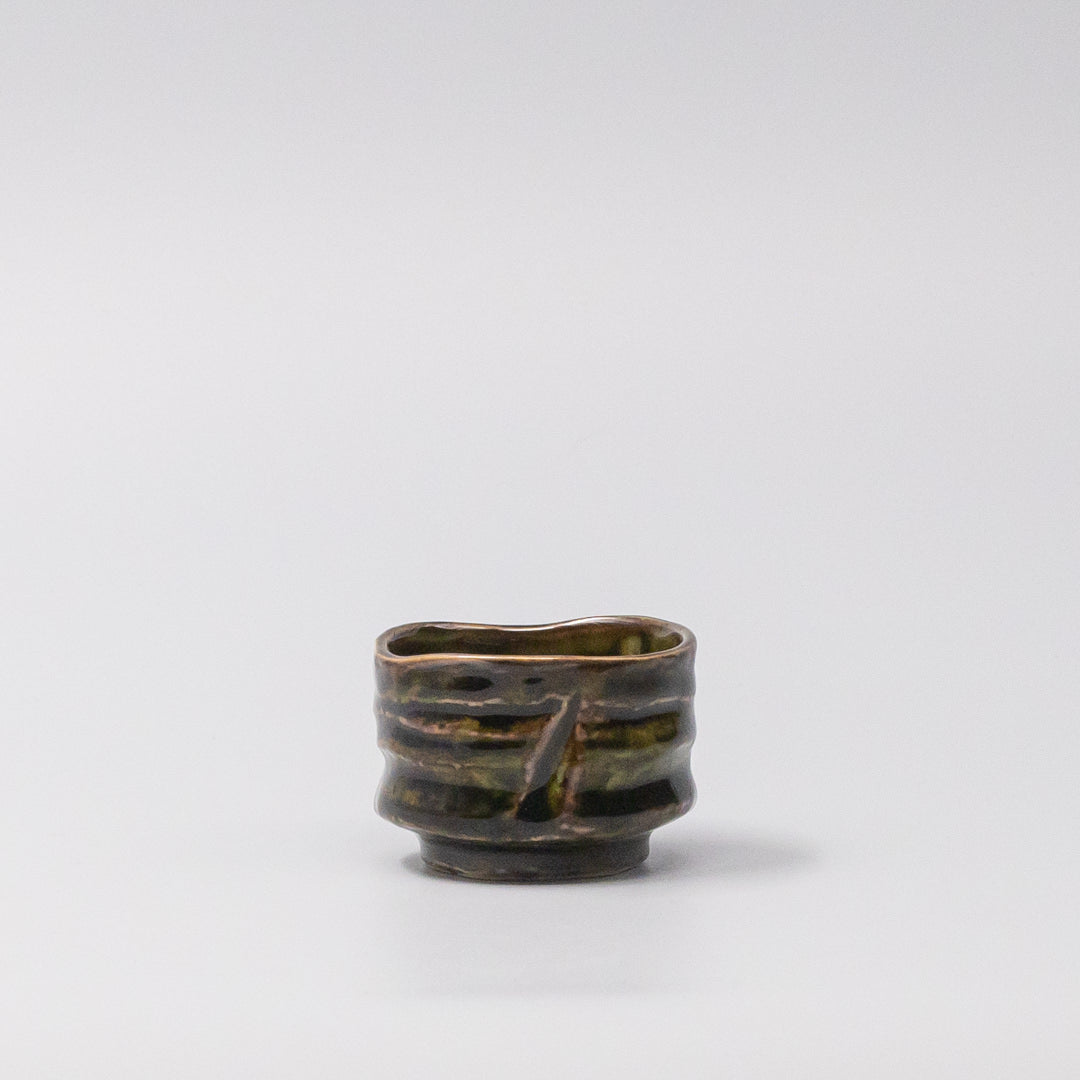 Sake Cup Sage Brown Glaze