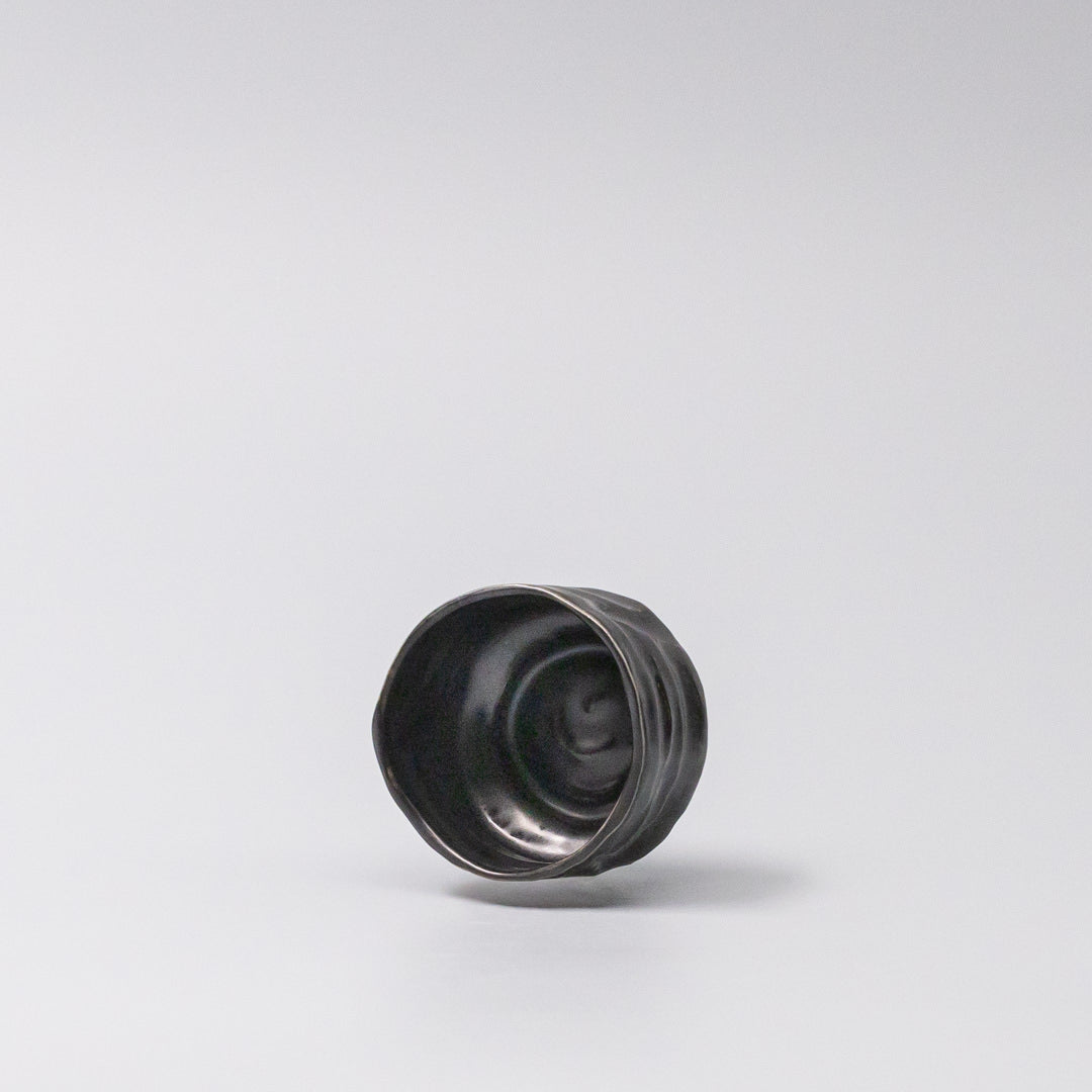 Sake Cup Jet Black Glaze