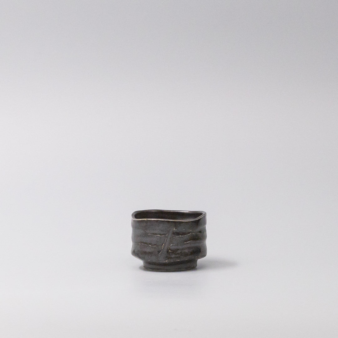 Sake Cup Jet Black Glaze