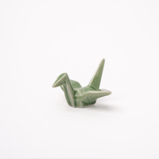 Chopstick Rest Origami Crane Green