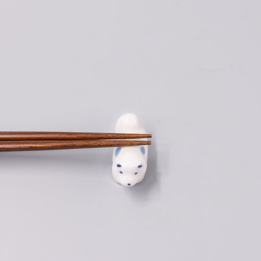 Chopstick Rest Shiba Dog White Blue