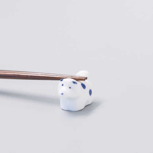 Chopstick Rest Shiba Dog White Navy