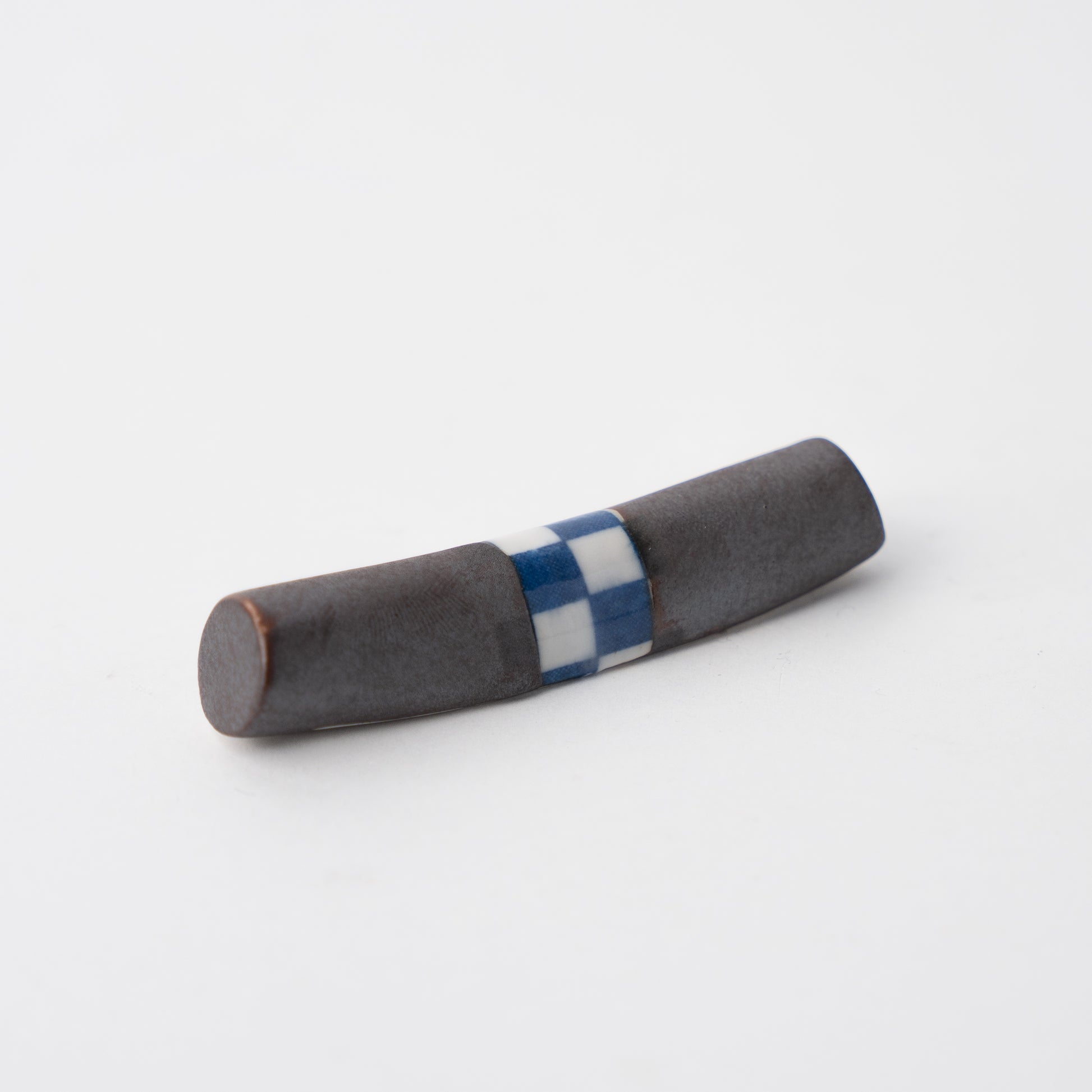 Chopstick Rest Cylinder Checker Black