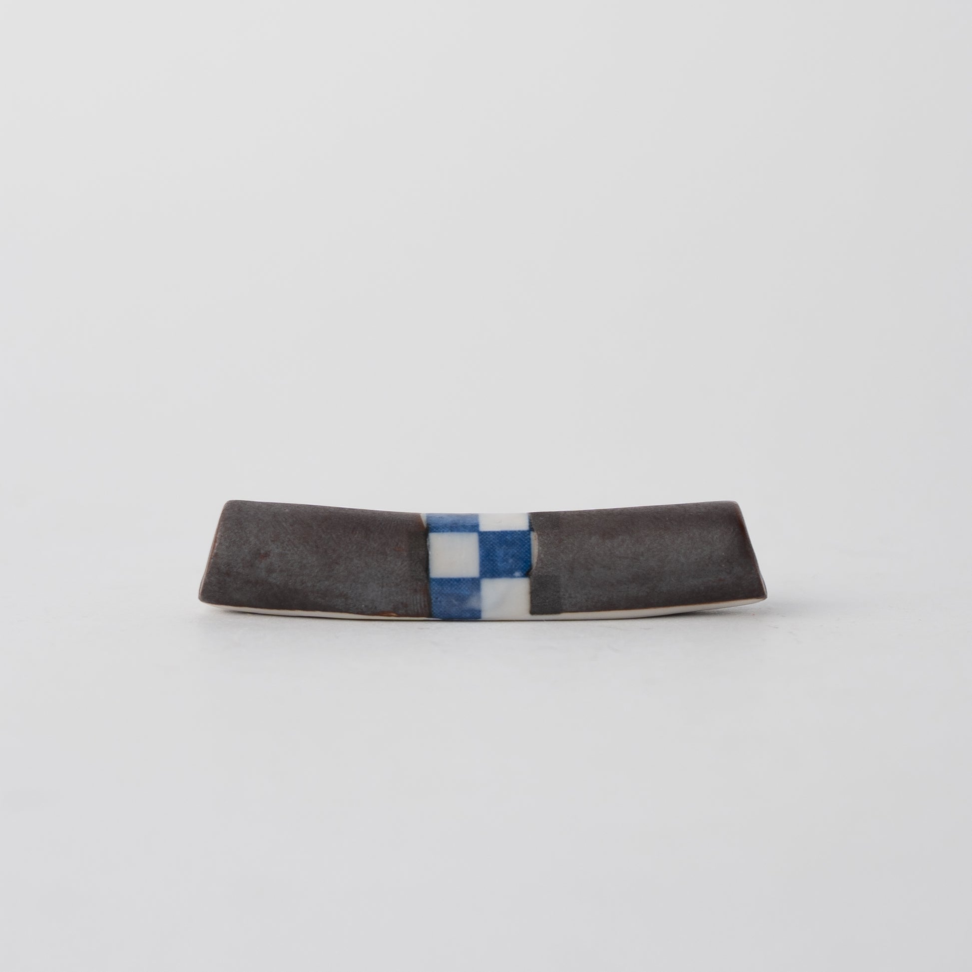 Chopstick Rest Cylinder Checker Black