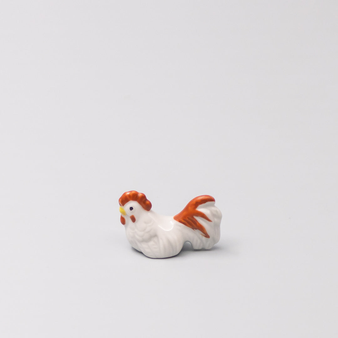 Chopstick Rest White and Red Rooster