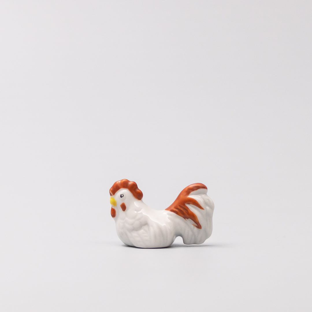Chopstick Rest White and Red Rooster