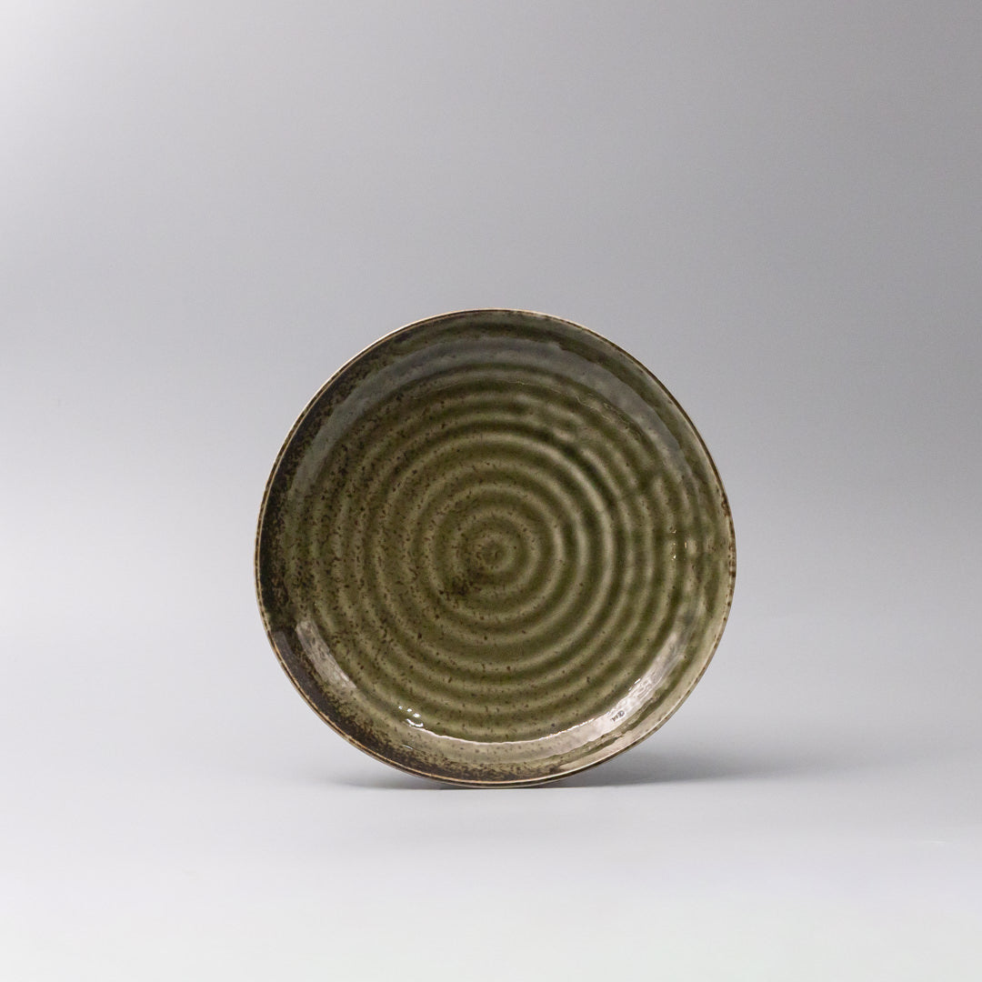 Organic Dinner Plate 23cm Sage Green Glaze