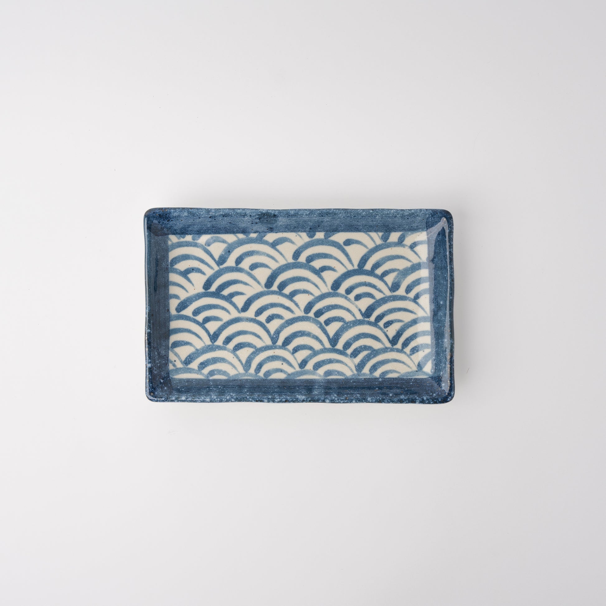 Sushi Plate 22cm Blue Wave Design