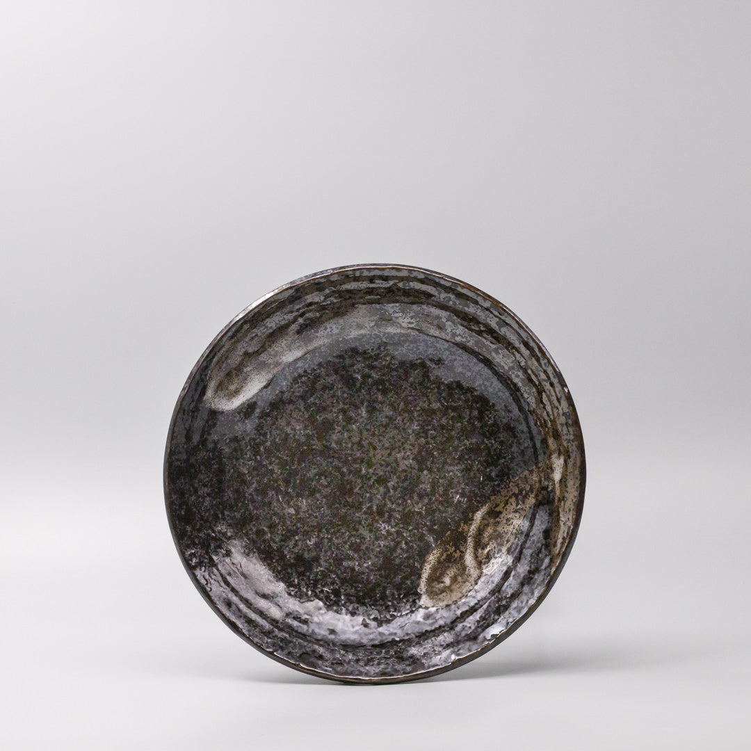 Bowl Open Shallow 24cm Brushstroke Black Glaze