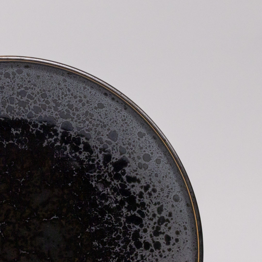 Side Plate 19.5cm Black Pearl Glaze - Made In Japan | Japanese Tableware