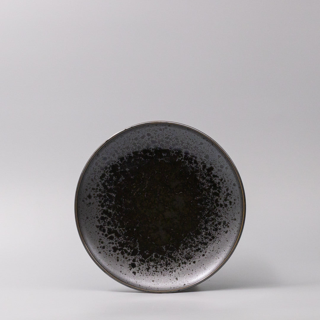 Side Plate 19.5cm Black Pearl Glaze - Made In Japan | Japanese Tableware