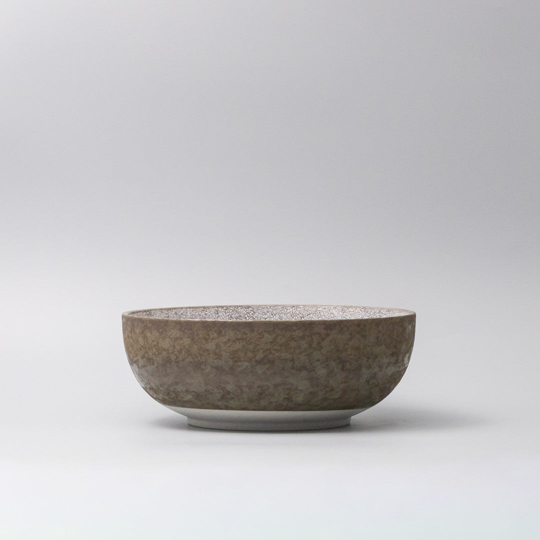 Serving Bowl 24cm Crazed Grey Glaze