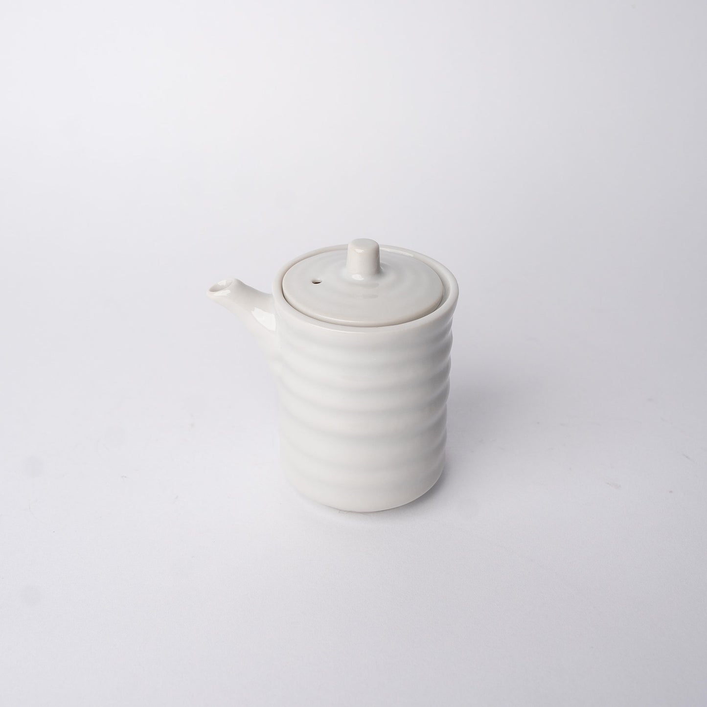 Ribbed Soy Pot 170ml White Glaze