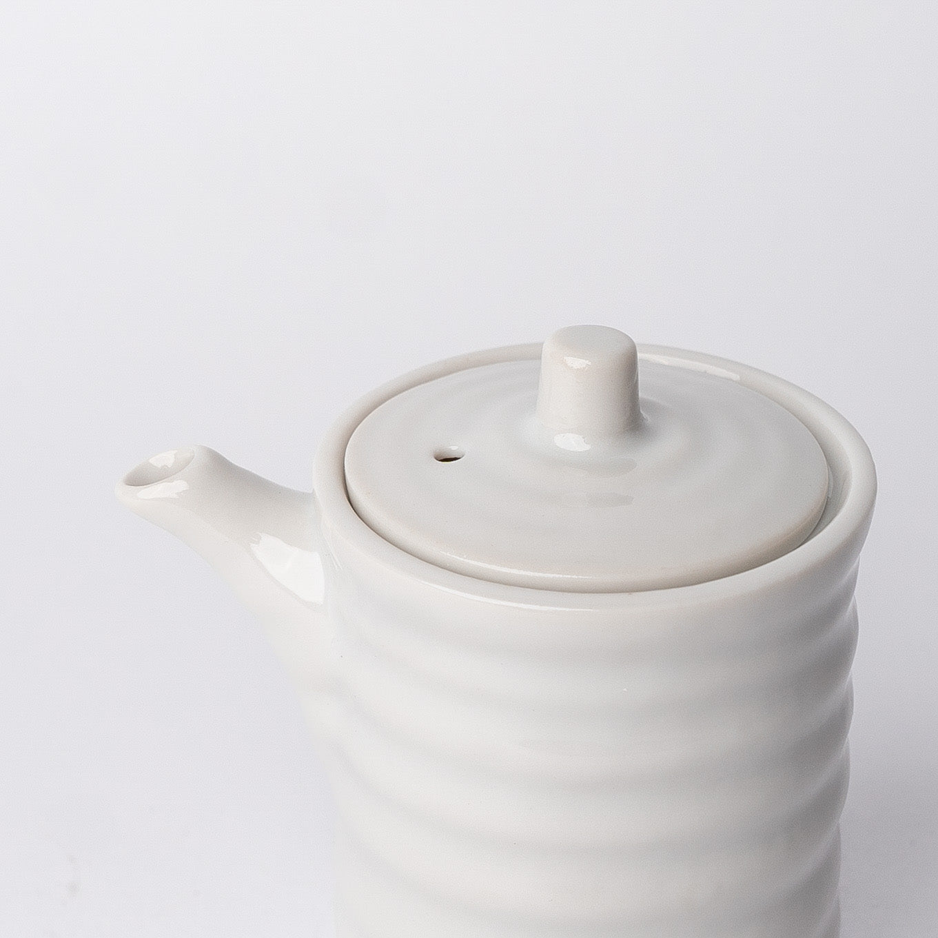 Ribbed Soy Pot 170ml White Glaze