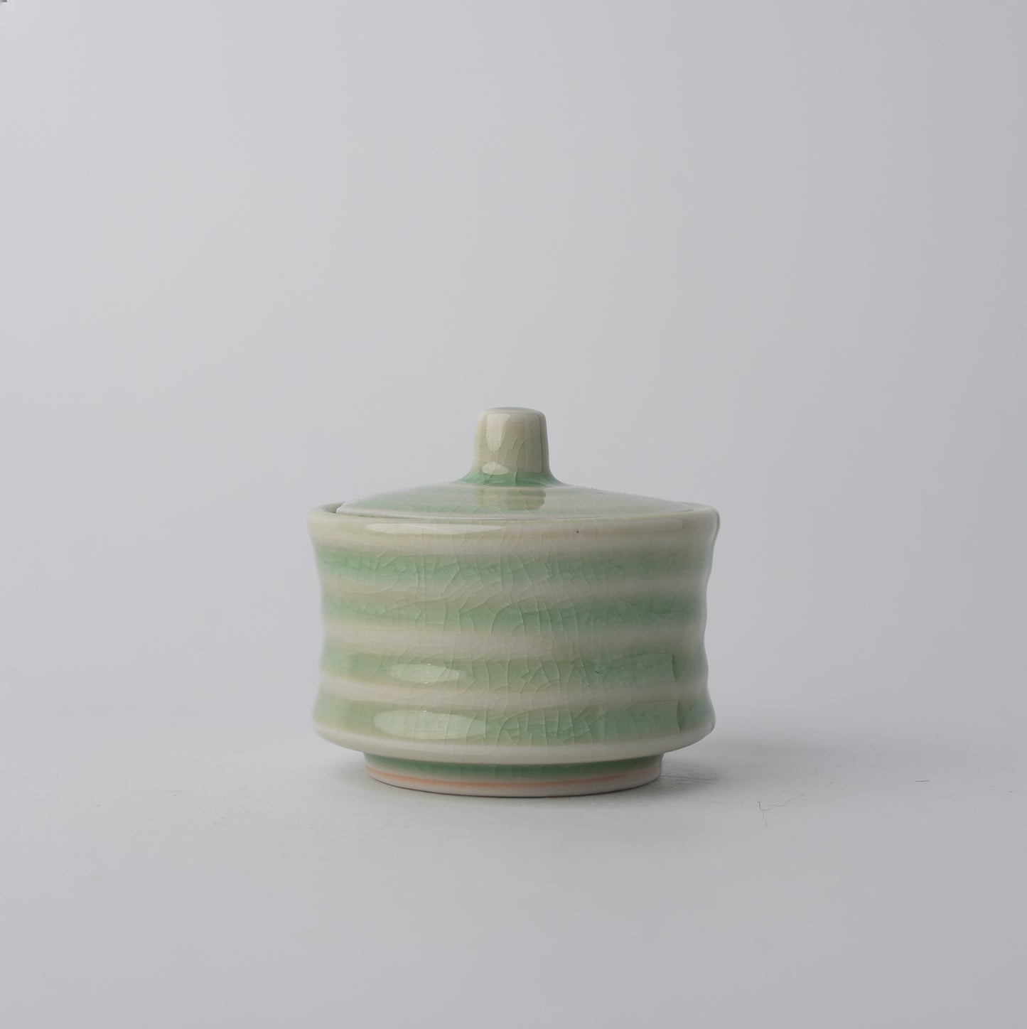 Sugar Pot 5.3cm Ribbed Celadon Glaze