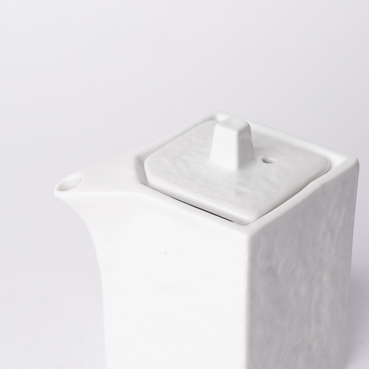Soy Pot Squared 150ml Textured White Glaze