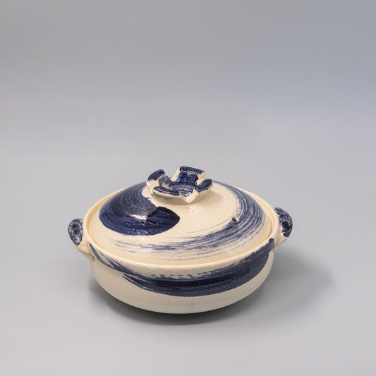 Donabe Pot 3.4L Navy Swirl Glaze