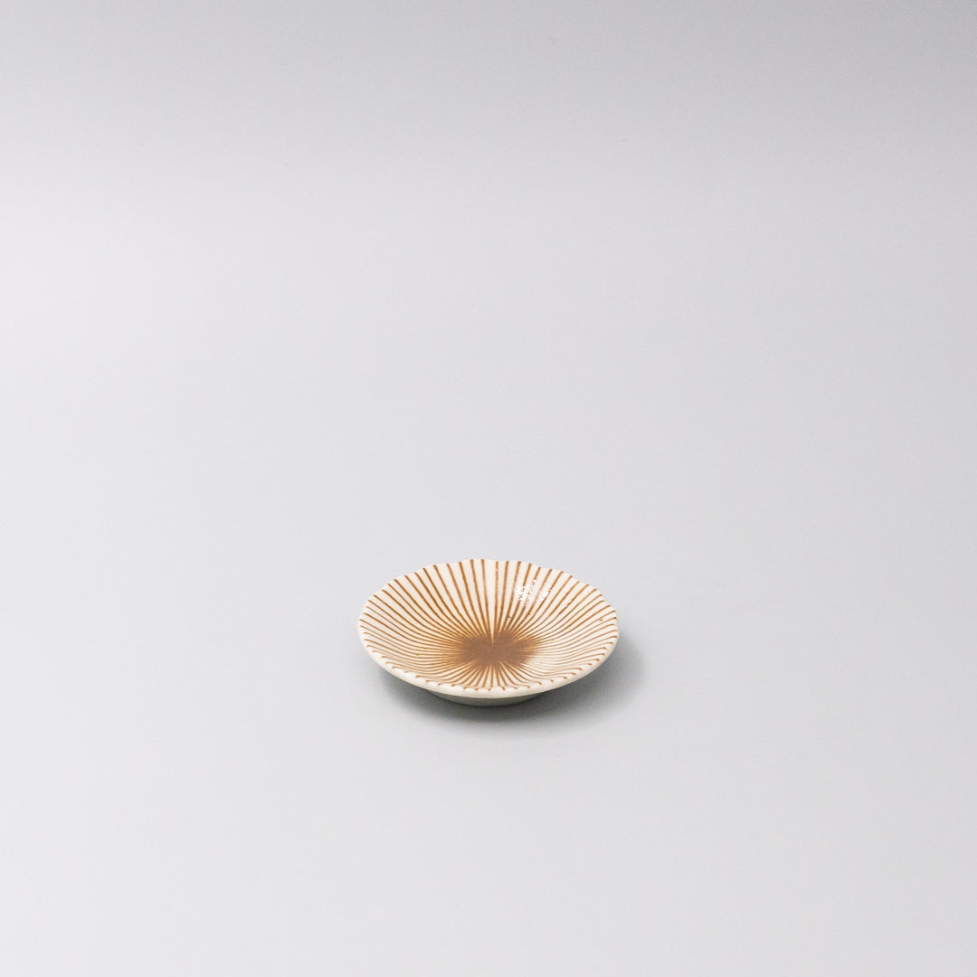 Sauce Dish 8cm Sunburst Toffee Stripe Glaze