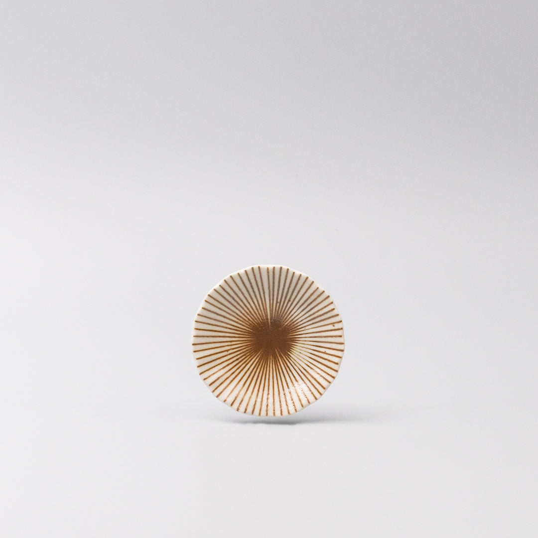 Sauce Dish 8cm Sunburst Toffee Stripe Glaze