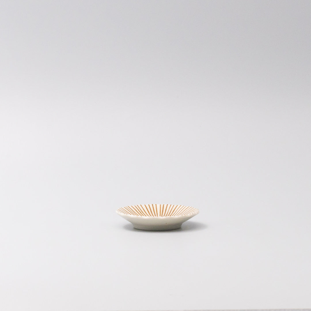 Sauce Dish 8cm Sunburst Toffee Stripe Glaze