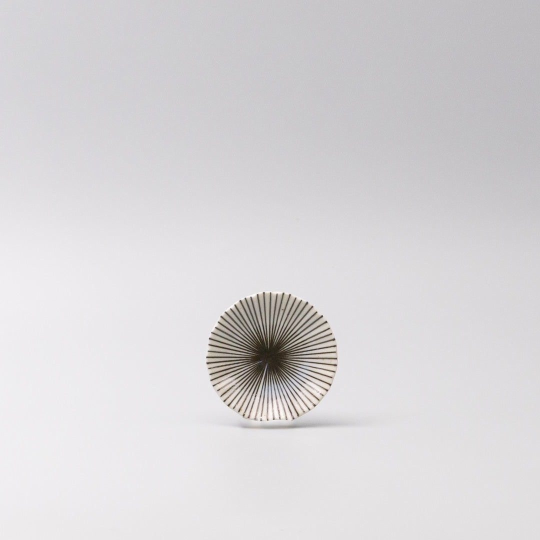 Sauce Dish 8cm Sunburst Indigo Stripe Glaze