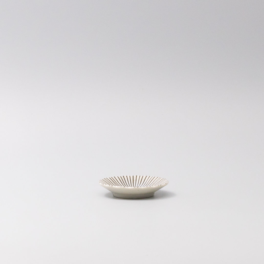 Sauce Dish 8cm Sunburst Indigo Stripe Glaze