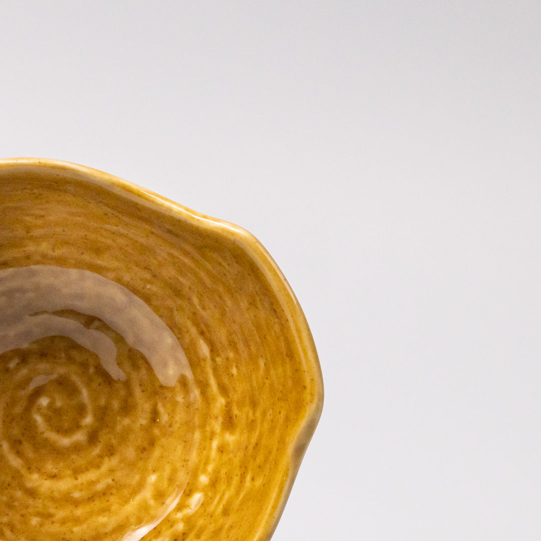Bowl with Handle 13cm Saffron Gloss Glaze