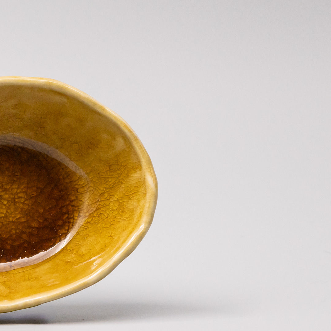Bowl Oval 13cm Amane Amber Glaze