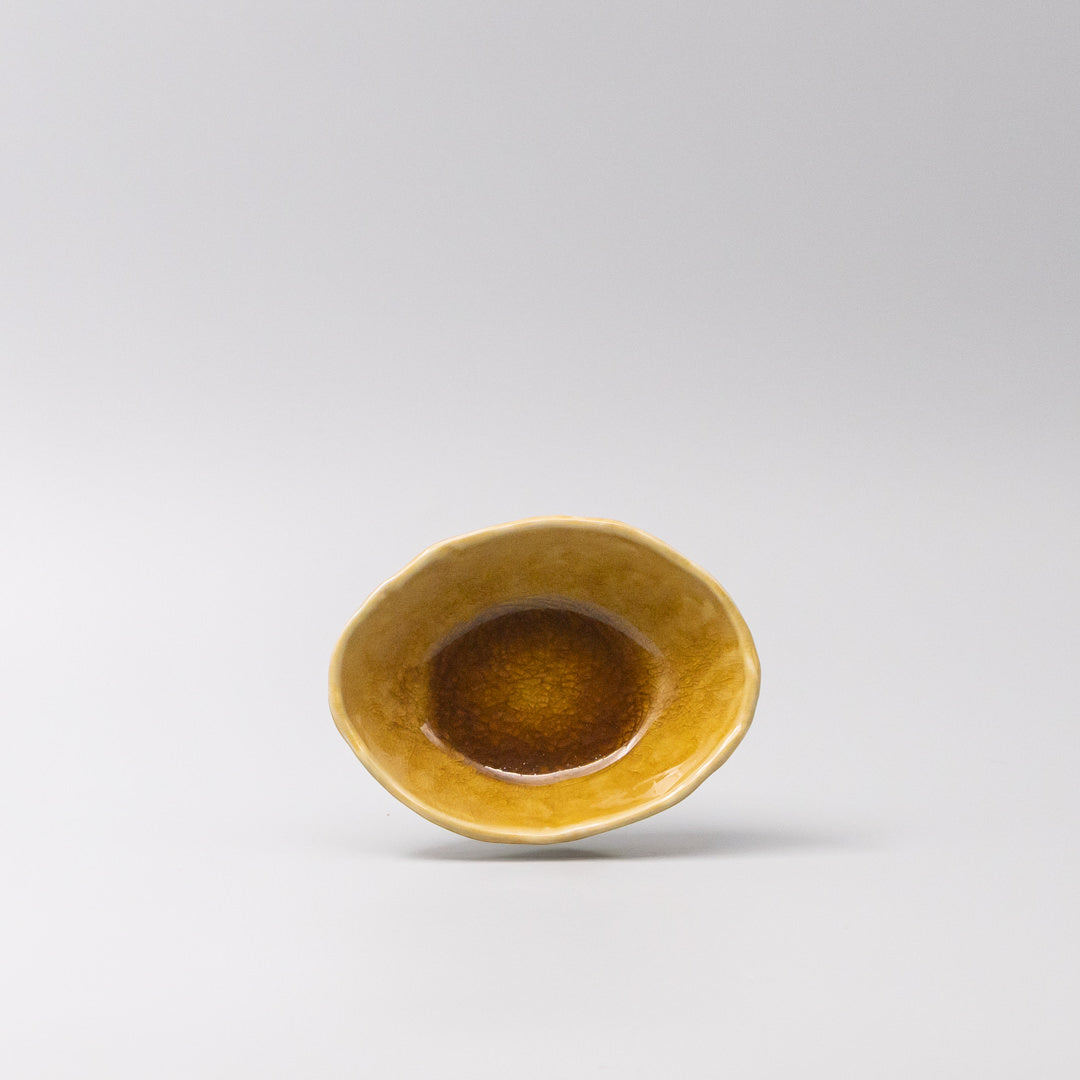 Bowl Oval 13cm Amane Amber Glaze