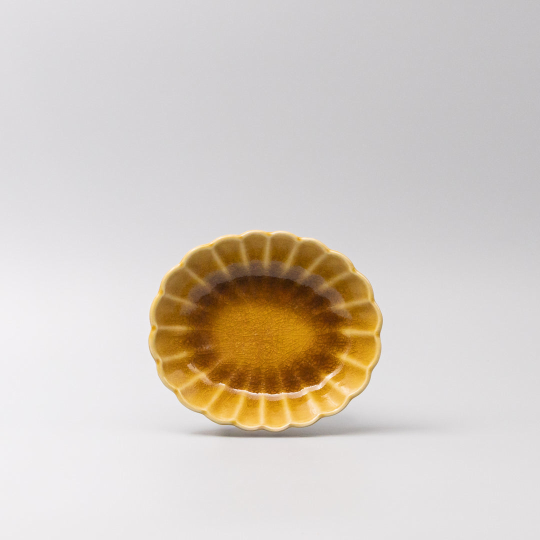 Bowl Oval 16cm Amane Amber Glaze