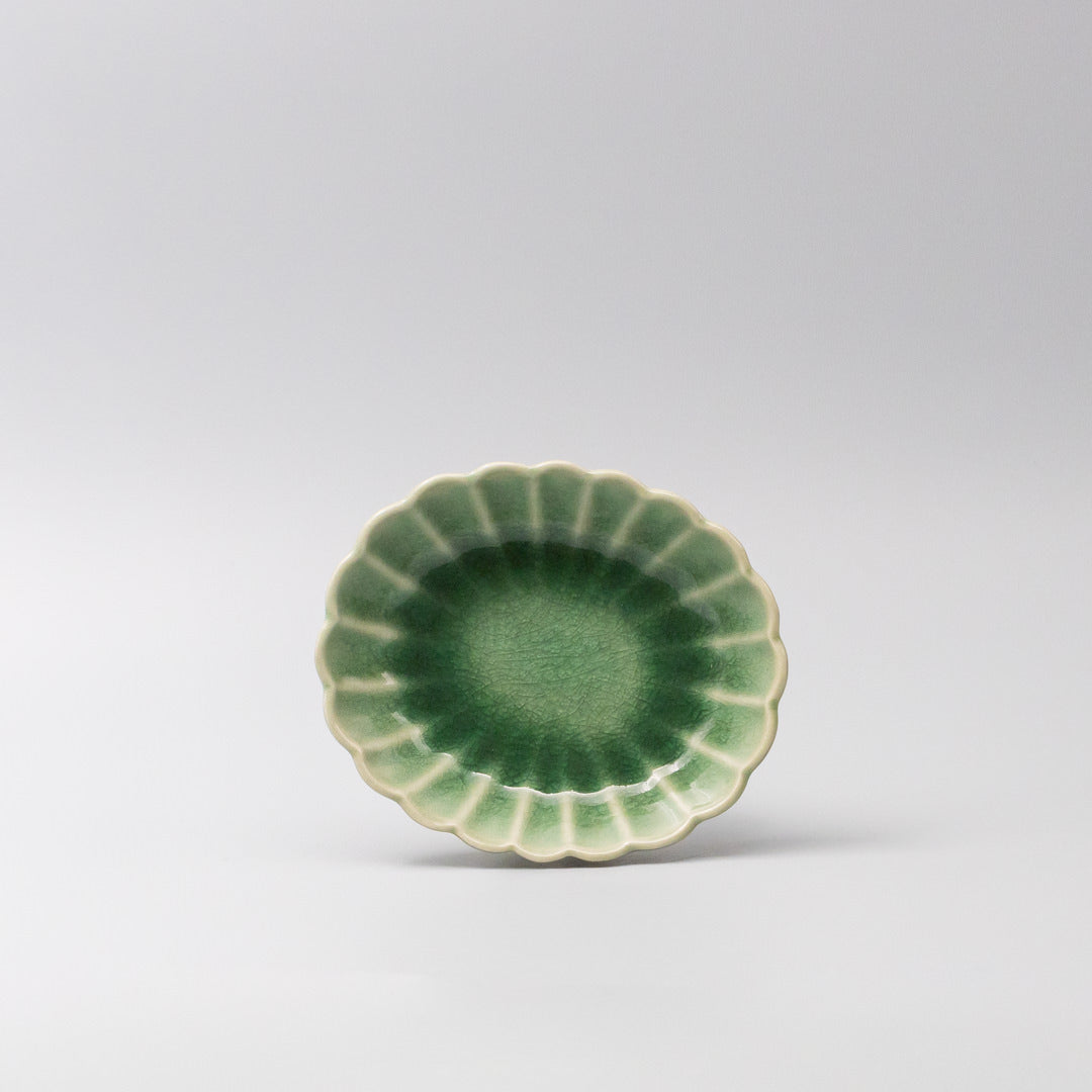 Bowl Oval 16cm Amane Emerald Glaze